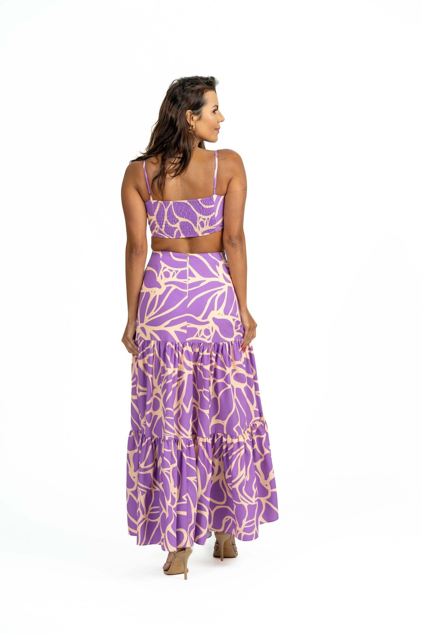 Tie-back cutout option on Palmetto Maxi Dress showing versatility