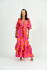 Caryota Maxi Dress video showcasing elegant puff sleeves, cutout waist, and mermaid-style skirt