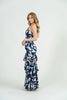 Mazari Maxi Dress video highlighting one-shoulder neckline, empire waist, and flowing mermaid skirt